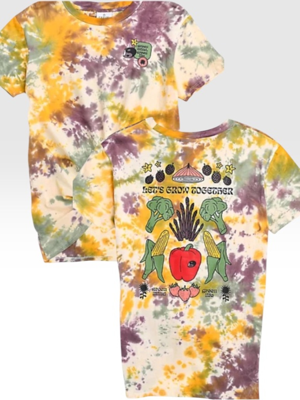 Zumiez Psychedelic Hippie Green Life Tie Dye Graphic Short Sleeve Shirt Size L